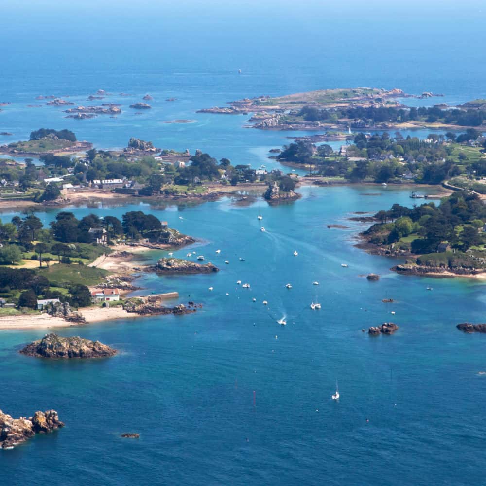 aerial view of ile de bréhat in brittany, france