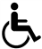 White wheelchair accessibility symbol