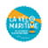 Circular logo: L'Atelier (blue and orange)